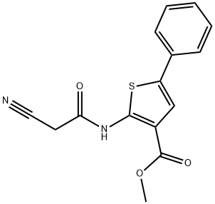 methyl 2-[(cyanoacetyl)amino]-5-phenylthiophene-3-carboxylate Struktur