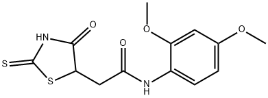 N-(2,4-dimethoxyphenyl)-2-(2-mercapto-4-oxo-4,5-dihydro-1,3-thiazol-5-yl)acetamide Struktur