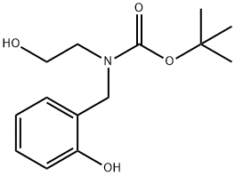 tert-butyl (2-hydroxybenzyl)(2-hydroxyethyl)carbamate Struktur