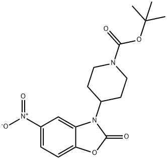 tert-butyl 4-(5-nitro-2-oxo-1,3-benzoxazol-3(2H)-yl)piperidine-1-carboxylate Struktur