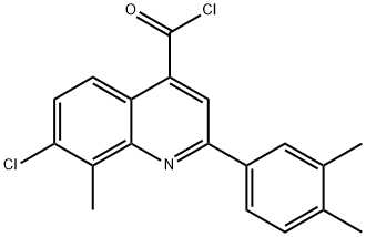 7-chloro-2-(3,4-dimethylphenyl)-8-methylquinoline-4-carbonyl chloride Struktur