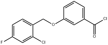 3-[(2-chloro-4-fluorobenzyl)oxy]benzoyl chloride Struktur