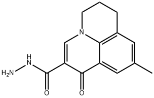 9-methyl-1-oxo-6,7-dihydro-1H,5H-pyrido[3,2,1-ij]quinoline-2-carbohydrazide Struktur