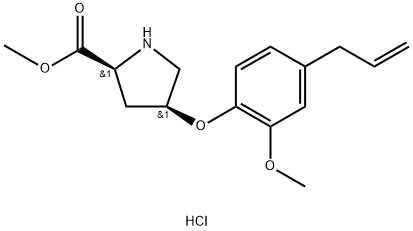 Methyl (2S,4S)-4-(4-allyl-2-methoxyphenoxy)-2-pyrrolidinecarboxylate hydrochloride Struktur