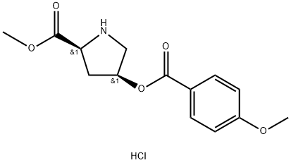 Methyl (2S,4S)-4-[(4-methoxybenzoyl)oxy]-2-pyrrolidinecarboxylate hydrochloride Struktur