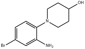 1-(2-Amino-4-bromophenyl)-4-piperidinol Struktur