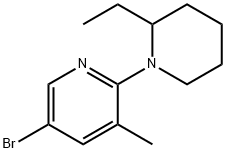 5-Bromo-2-(2-ethyl-1-piperidinyl)-3-methylpyridine Struktur