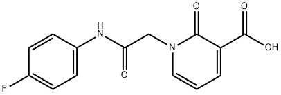 1-[(4-Fluoro-phenylcarbamoyl)-methyl]-2-oxo-1,2-dihydro-pyridine-3-carboxylic acid Struktur