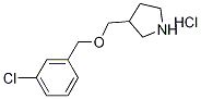 3-{[(3-Chlorobenzyl)oxy]methyl}pyrrolidinehydrochloride Struktur