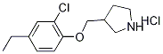 3-[(2-Chloro-4-ethylphenoxy)methyl]pyrrolidinehydrochloride Struktur