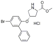 Methyl (2S,4S)-4-[(5-bromo[1,1'-biphenyl]-2-yl)-oxy]-2-pyrrolidinecarboxylate hydrochloride Struktur