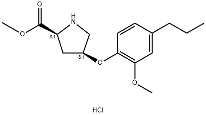 Methyl (2S,4S)-4-(2-methoxy-4-propylphenoxy)-2-pyrrolidinecarboxylate hydrochloride Struktur