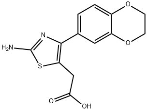 [2-Amino-4-(2,3-dihydro-benzo[1,4]dioxin-6-yl)-thiazol-5-yl]-acetic acid Struktur