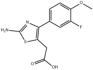 [2-Amino-4-(3-fluoro-4-methoxy-phenyl)-thiazol-5-yl]-acetic acid Struktur