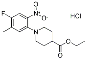 Ethyl 1-(4-fluoro-5-methyl-2-nitrophenyl)-piperidine-4-carboxylate hydrochloride Struktur