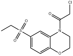 2-Chloro-1-[6-(ethylsulfonyl)-2,3-dihydro-4H-1,4-benzoxazin-4-yl]-1-ethanone Struktur