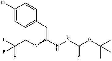 N'-[2-(4-Chlorophenyl)-1-(2,2,2-trifluoroethylamin o)ethylidene]hydrazinecarboxylic acid tert-butyl Struktur