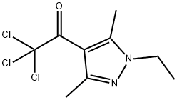 2,2,2-Trichloro-1-(1-ethyl-3,5-dimethyl-1H-pyrazol-4-yl)ethanone Struktur