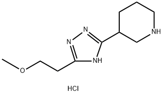 3-[5-(2-Methoxyethyl)-4H-1,2,4-triazol-3-yl]-piperidine dihydrochloride Struktur