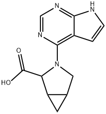 3-{7H-Pyrrolo[2,3-d]pyrimidin-4-yl}-3-azabicyclo-[3.1.0]hexane-2-carboxylic acid Struktur