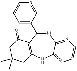 7,7-Dimethyl-10-pyridin-3-yl-5,6,7,8,10,11-hexahydro-9H-pyrido[3,2-b][1,4]benzodiazepin-9-one Struktur