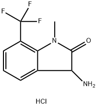 3-Amino-1-methyl-7-(trifluoromethyl)-1,3-dihydro-2H-indol-2-one hydrochloride Struktur