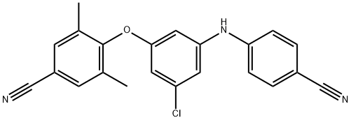 4-{3-Chloro-5-[(4-cyanophenyl)amino]phenoxy}-3,5-dimethylbenzonitrile Struktur