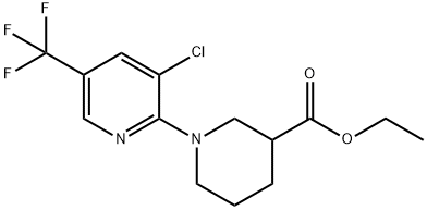 Ethyl 1-[3-chloro-5-(trifluoromethyl)pyridin-2-yl] piperidine-3-carboxylate Struktur