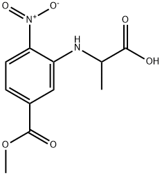 2-{[5-(Methoxycarbonyl)-2-nitrophenyl]-amino}propanoic acid Struktur