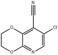 7-Chloro-2,3-dihydro-[1,4]dioxino-[2,3-b]pyridine-8-carbonitrile Struktur