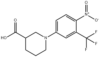 1-([4-NITRO-3-(TRIFLUOROMETHYL)PHENYL]PIPERIDINE)-3-CARBOXYLIC ACID Struktur