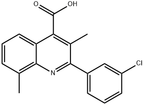 2-(3-CHLOROPHENYL)-3,8-DIMETHYLQUINOLINE-4-CARBOXYLIC ACID Struktur