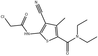 5-[(CHLOROACETYL)AMINO]-4-CYANO-N,N-DIETHYL-3-METHYLTHIOPHENE-2-CARBOXAMIDE Struktur