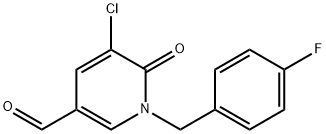 5-chloro-1-(4-fluorobenzyl)-6-oxo-1,6-dihydro-3-pyridinecarbaldehyde Struktur