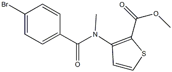 methyl 3-[(4-bromobenzoyl)(methyl)amino]-2-thiophenecarboxylate Struktur