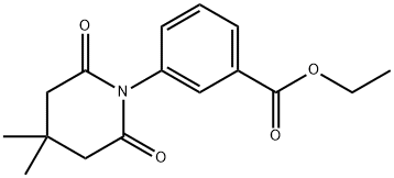 ethyl 3-(4,4-dimethyl-2,6-dioxopiperidino)benzenecarboxylate Struktur