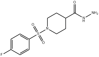 1-[(4-Fluorophenyl)sulfonyl]piperidine-4-carbohydrazide Struktur