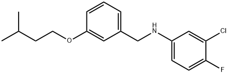 3-Chloro-4-fluoro-N-[3-(isopentyloxy)benzyl]-aniline Struktur