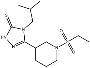 5-[1-(Ethylsulfonyl)piperidin-3-yl]-4-isobutyl-4H-1,2,4-triazole-3-thiol Struktur