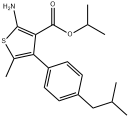 Isopropyl 2-amino-4-(4-isobutylphenyl)-5-methylthiophene-3-carboxylate Struktur