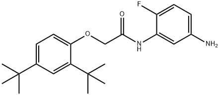 N-(5-Amino-2-fluorophenyl)-2-[2,4-di(tert-butyl)-phenoxy]acetamide Struktur