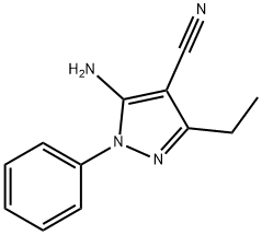 5-amino-3-ethyl-1-phenyl-1H-pyrazole-4-carbonitrile Struktur