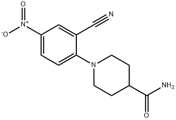 1-(2-cyano-4-nitrophenyl)piperidine-4-carboxamide Struktur