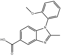 1-(2-methoxyphenyl)-2-methyl-1H-benzimidazole-5-carboxylic acid Struktur