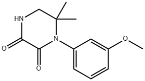 1-(3-methoxyphenyl)-6,6-dimethylpiperazine-2,3-dione Struktur