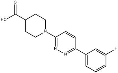 1-[6-(3-fluorophenyl)pyridazin-3-yl]piperidine-4-carboxylic acid Struktur