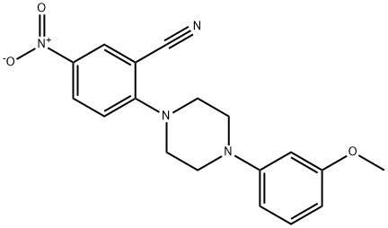 2-[4-(3-methoxyphenyl)piperazin-1-yl]-5-nitrobenzonitrile Struktur