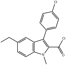 3-(4-chlorophenyl)-5-ethyl-1-methyl-1H-indole-2-carbonyl chloride Struktur