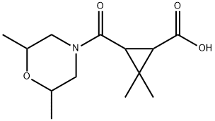 3-[(2,6-dimethylmorpholin-4-yl)carbonyl]-2,2-dimethylcyclopropanecarboxylic acid Struktur