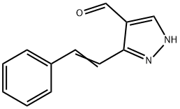 3-[(E)-2-phenylvinyl]-1H-pyrazole-4-carbaldehyde Struktur